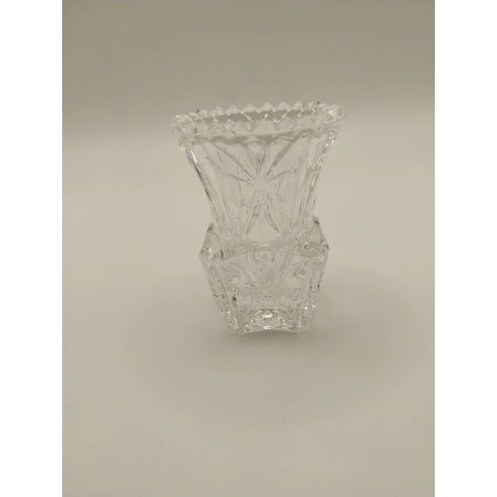 Vintage Kristal Zajecar 24% Lead Crystal Toothpick Holder Mini Bud Vase Yugoslav